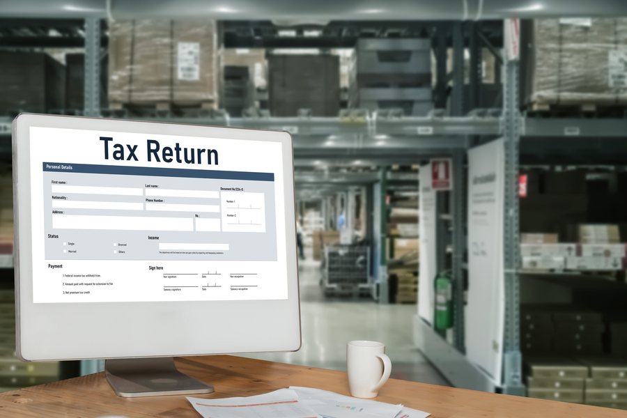 Online tax return form for submitting individual income tax return